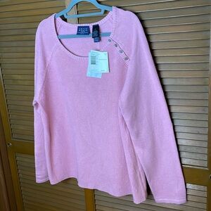 Liz Claiborne Blush Button-Accent Sweater